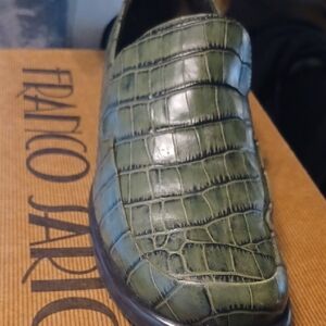 Franco Sarto Olive Crocodile-Embossed Women's Loafers